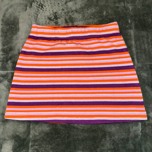 Forever 21 Purple Orange Stripe Mini Skirt Boho Casual Preppy Women's Size Small - Picture 1 of 6